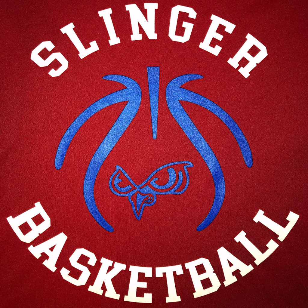 custom school sports tshirt for Slinger Basketball